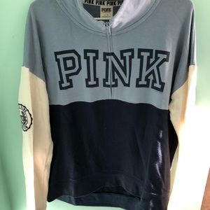 Blue PINK Quarter Zip